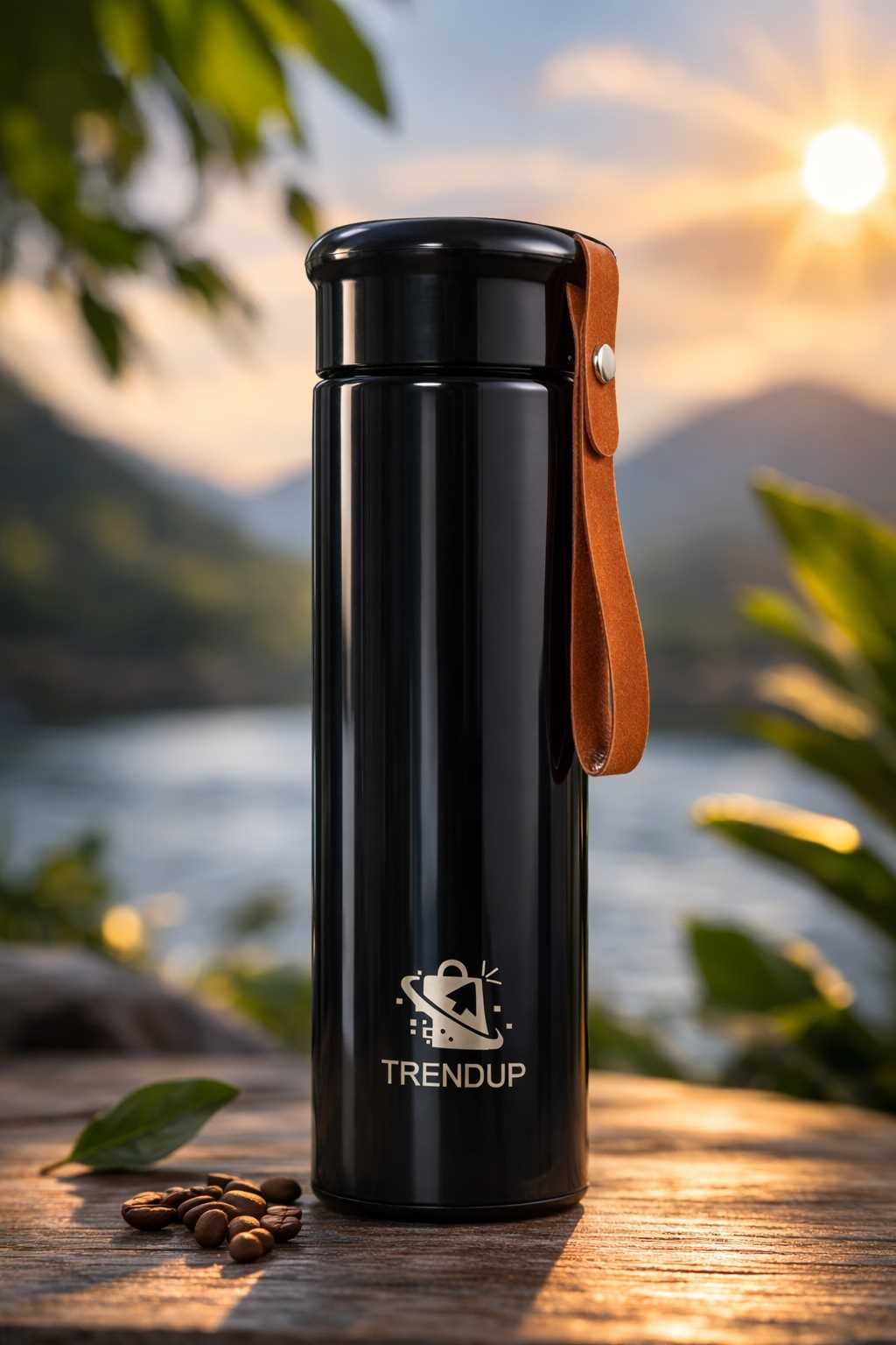 TRENDUP ROPE DUBLEWALL BOTTLE BLACK500ML